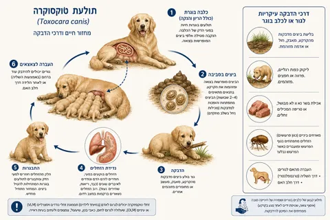 טפילים פנימיים אצל כלבים: אילו תולעים נפוצות בישראל וכיצד להגן על הכלב שלכם 🐾