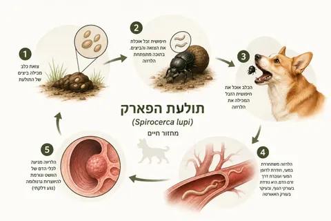 טפילים פנימיים אצל כלבים: אילו תולעים נפוצות בישראל וכיצד להגן על הכלב שלכם 🐾