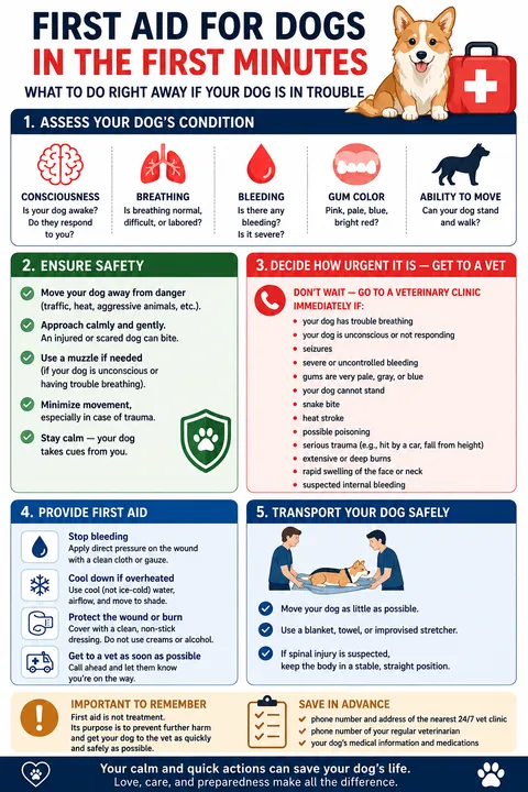 First Aid for Your Dog Before the Vet: What to Do in an Emergency